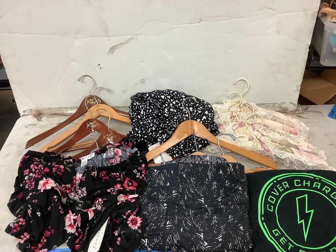 Lot of wooden/padded hangers and plus size clothing(eye candy, LC Waikiki, and more): Lot of wooden/padded hangers and plus size clothing(eye candy, LC Waikiki, and more)