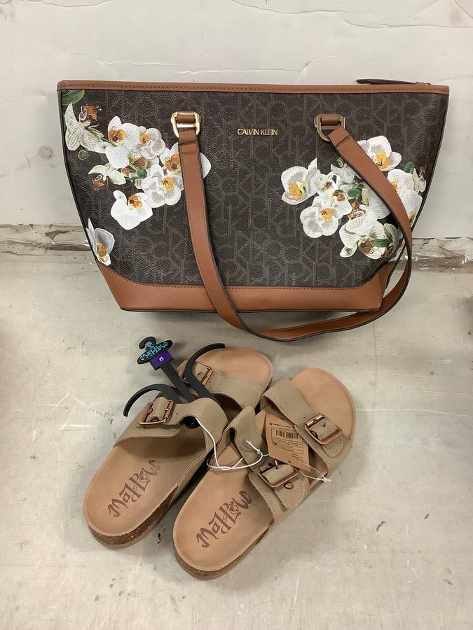 Lot of Calvin Klein purse and Mal Polc size 6 sandals (1 of 1)