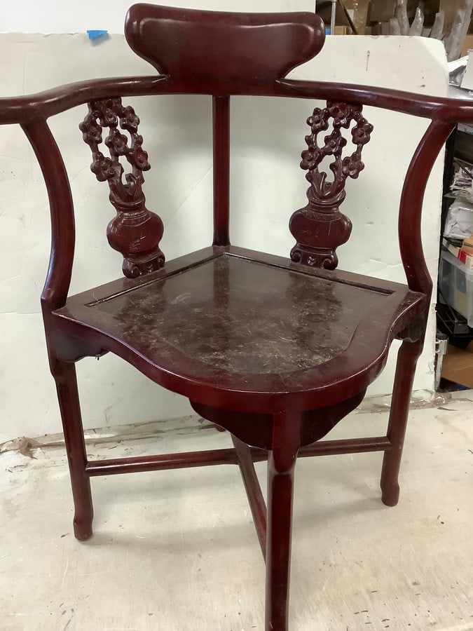 Wooden carved chair 33in.tall: Wooden carved chair 33in.tall