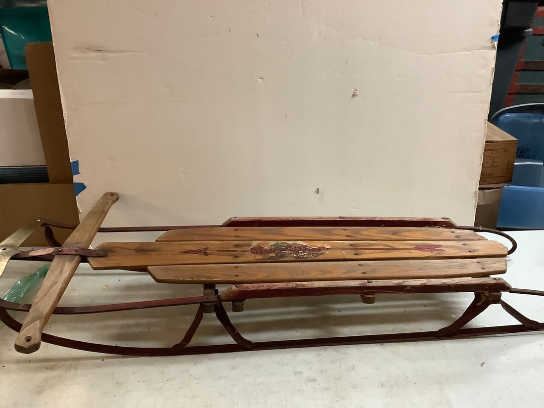 Vintage wooden sled (Model no.251J in.long): Vintage wooden sled (Model no.251J in.long)
