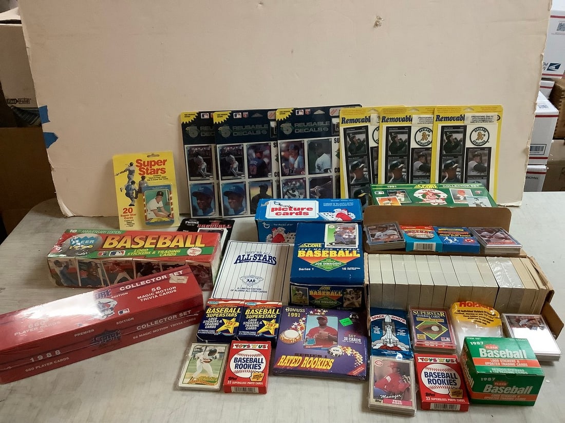 Lot of various baseball collectibles(Score 1991 MLB collector set, Fleer 1987 logo stickers and (1 of 1)