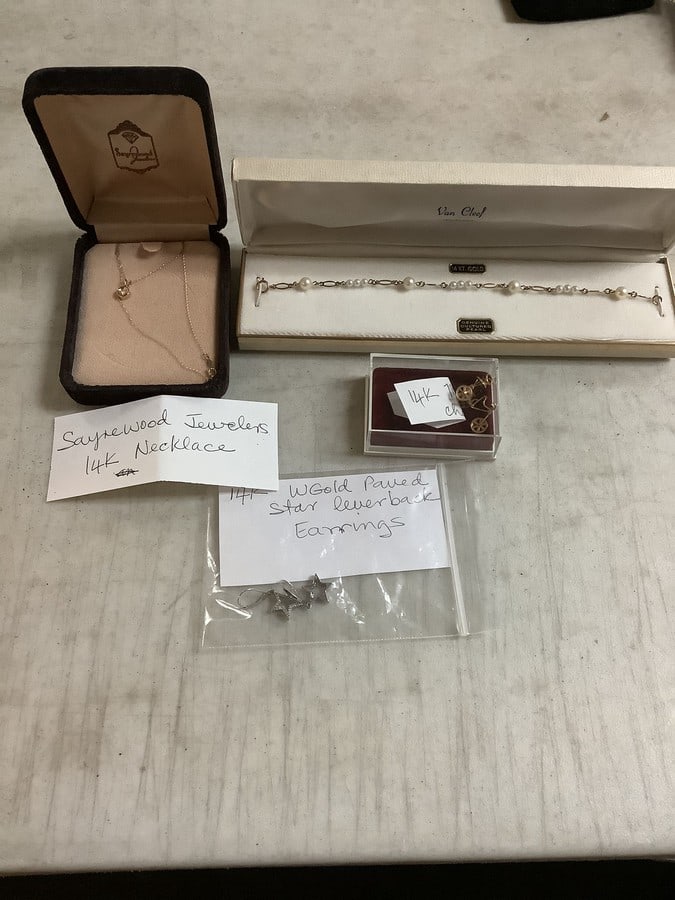 Lot of 14k necklace, bracelet, charm earrings, and more (1 of 1)