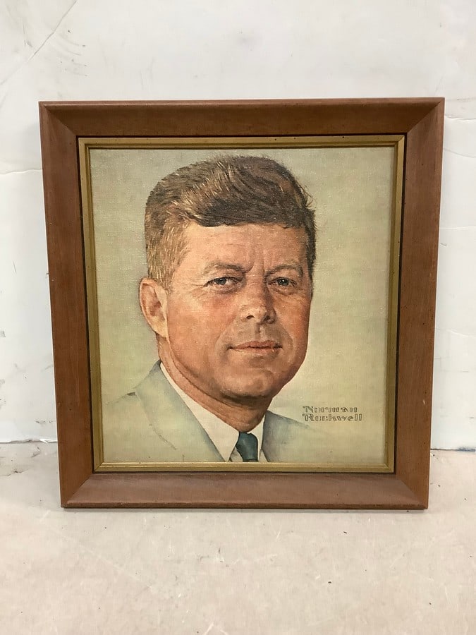 Framed John F. Kennedy painting(13in.x14in.) by Norman Rockwell (1 of 1)