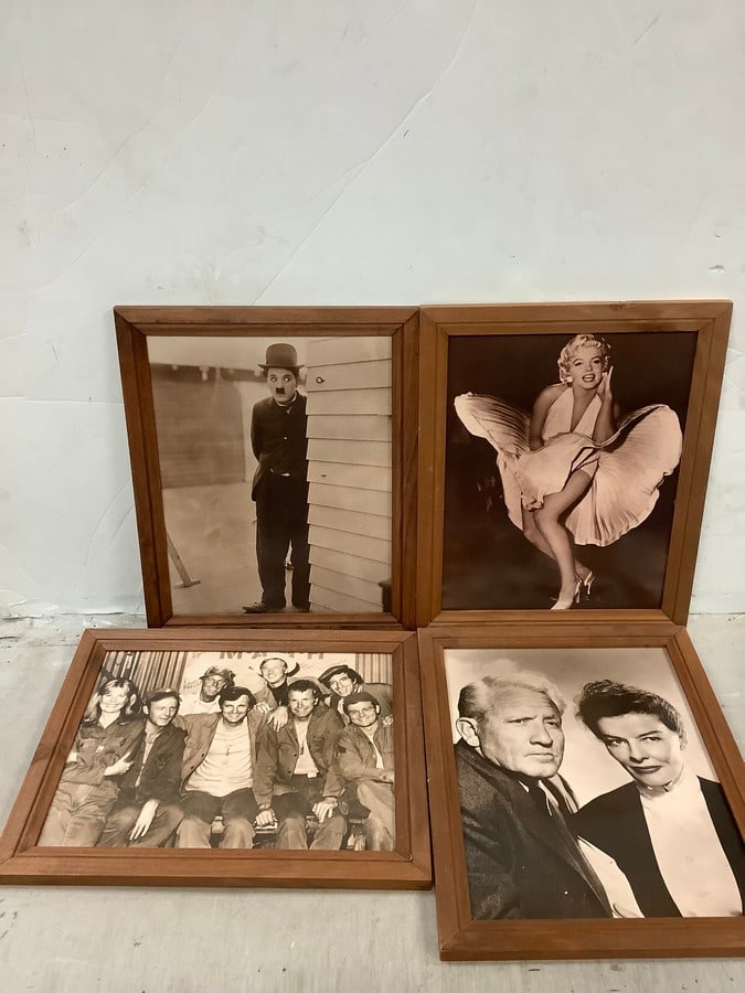 Lot of vintage framed photographs(Marilyn Monroe, Charlie Chaplin, and more 13in.x16in.) (1 of 1)
