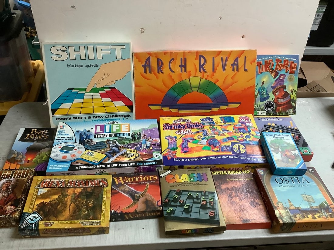Lot of vintage board games(The Chicken Game, Shift, Clash, and more): Lot of vintage board games(The Chicken Game, Shift, Clash, and more)