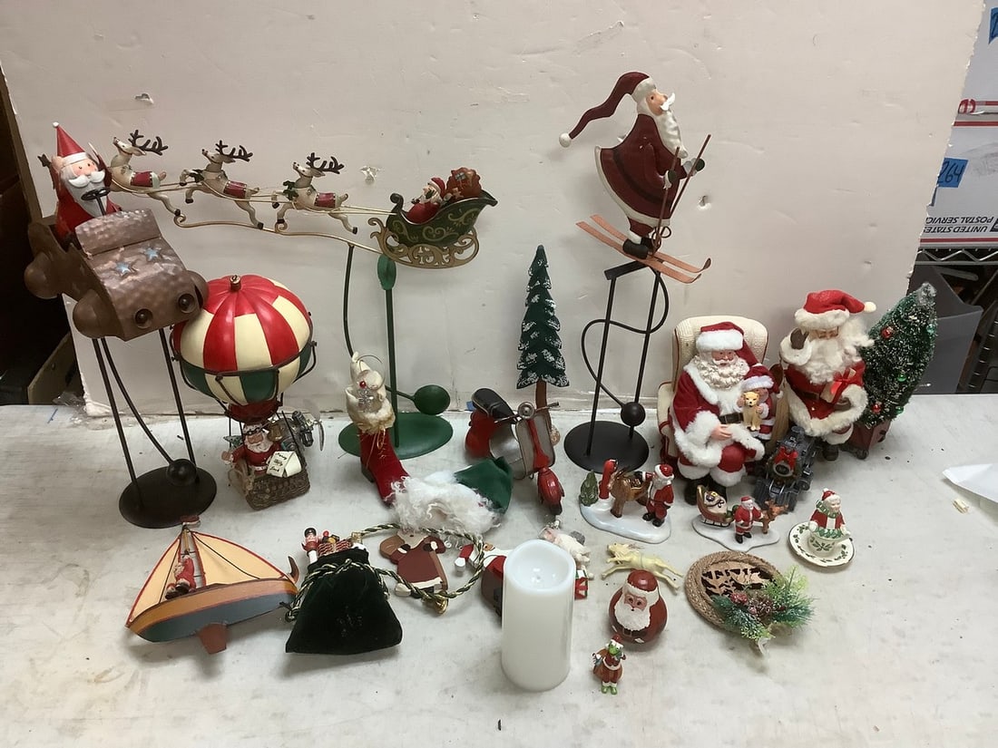Lot of christmas decor(santa statues-PDL/others, decorative ceramics, and more) tallest 20.5in. (1 of 1)