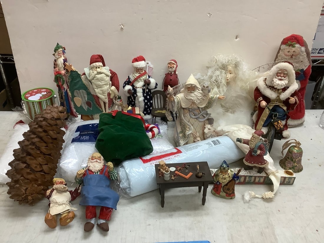 Lot of Christmas decor(santa statues-PDL about 10in.tall, Jim Shore santa, and other items) (1 of 1)