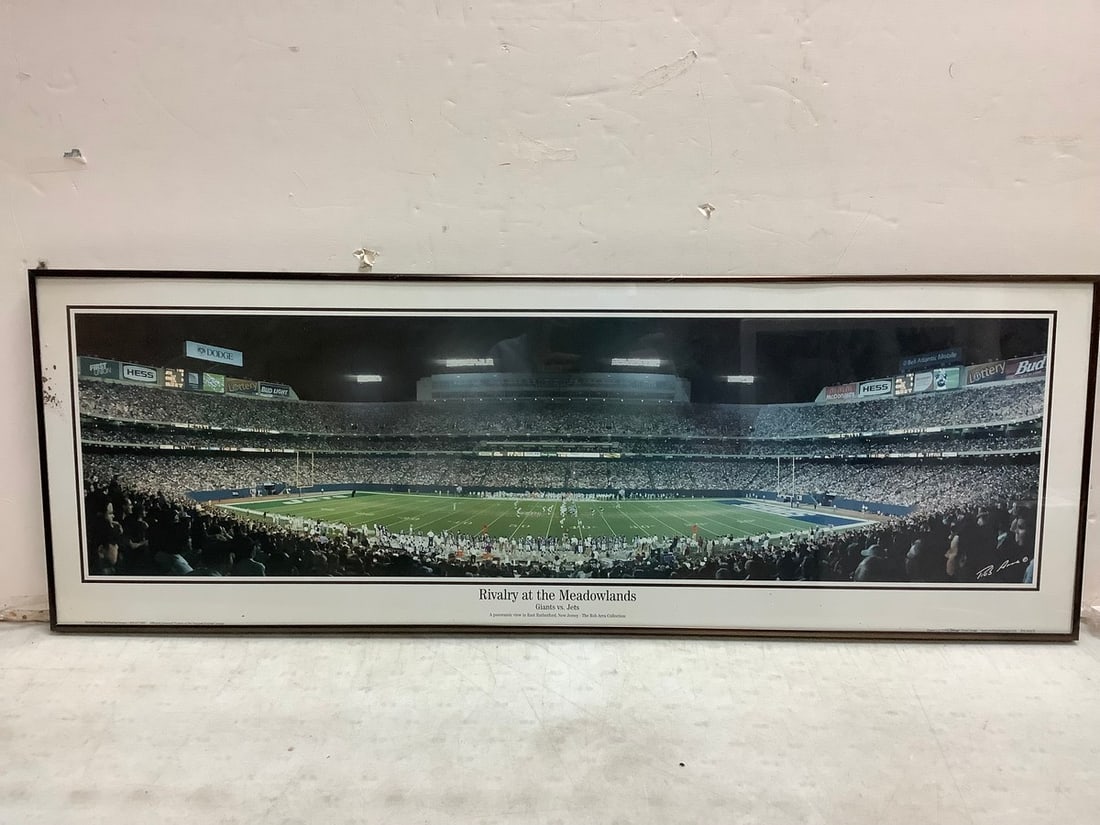 Rivalry at the Meadowlands Giants vs. Jets framed poster(13.5in.x39in.): Rivalry at the Meadowlands Giants vs. Jets framed poster(13.5in.x39in.)