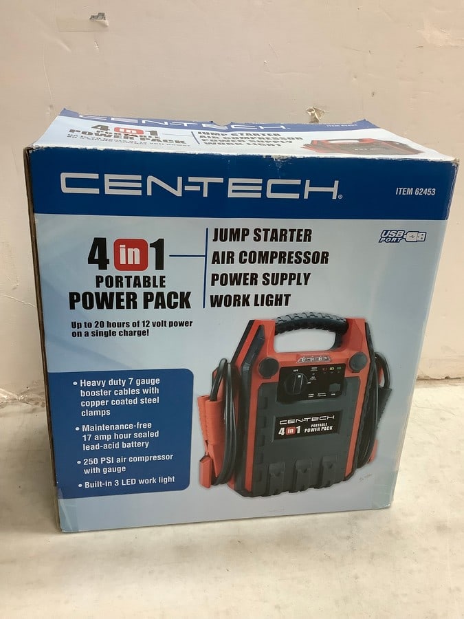 Cen-Tech 4 in 1 portable power pack(jump starter, air compressor, power supply, work light) (1 of 1)