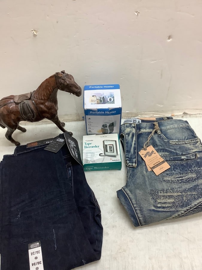 Lot of portable heater, casette tape recorder, horse statue(12in.tall), and more (1 of 1)