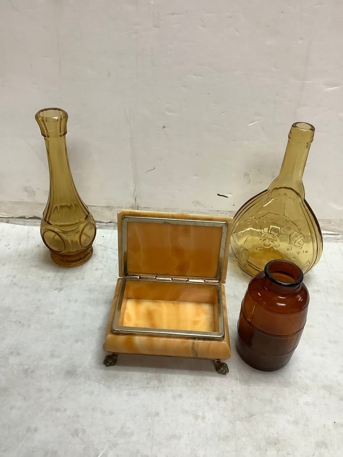 Lot of decorative box(5.5in.x4in.x2.5in.),Empire glass works containers, and more (1 of 1)