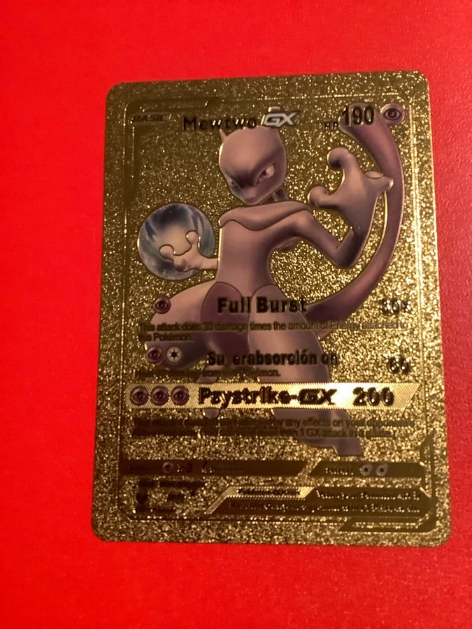 Mewtwo GX custom gold pokemon card (1 of 1)