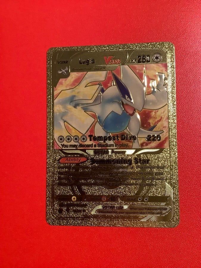Lugia Vstar custom gold pokemon card (1 of 1)