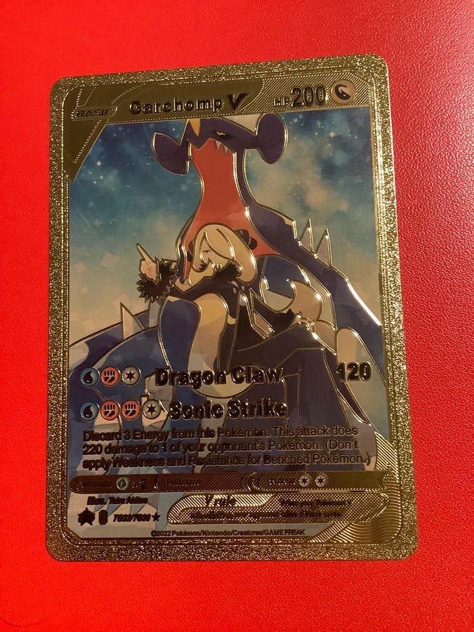 Garchomp V custom gold pokemon card (1 of 1)