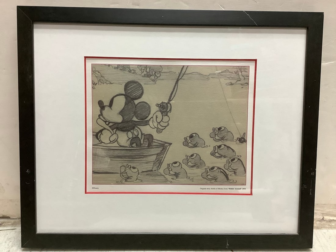 Fishin around framed Disney print(12.25in.x15.25in.) (1 of 1)