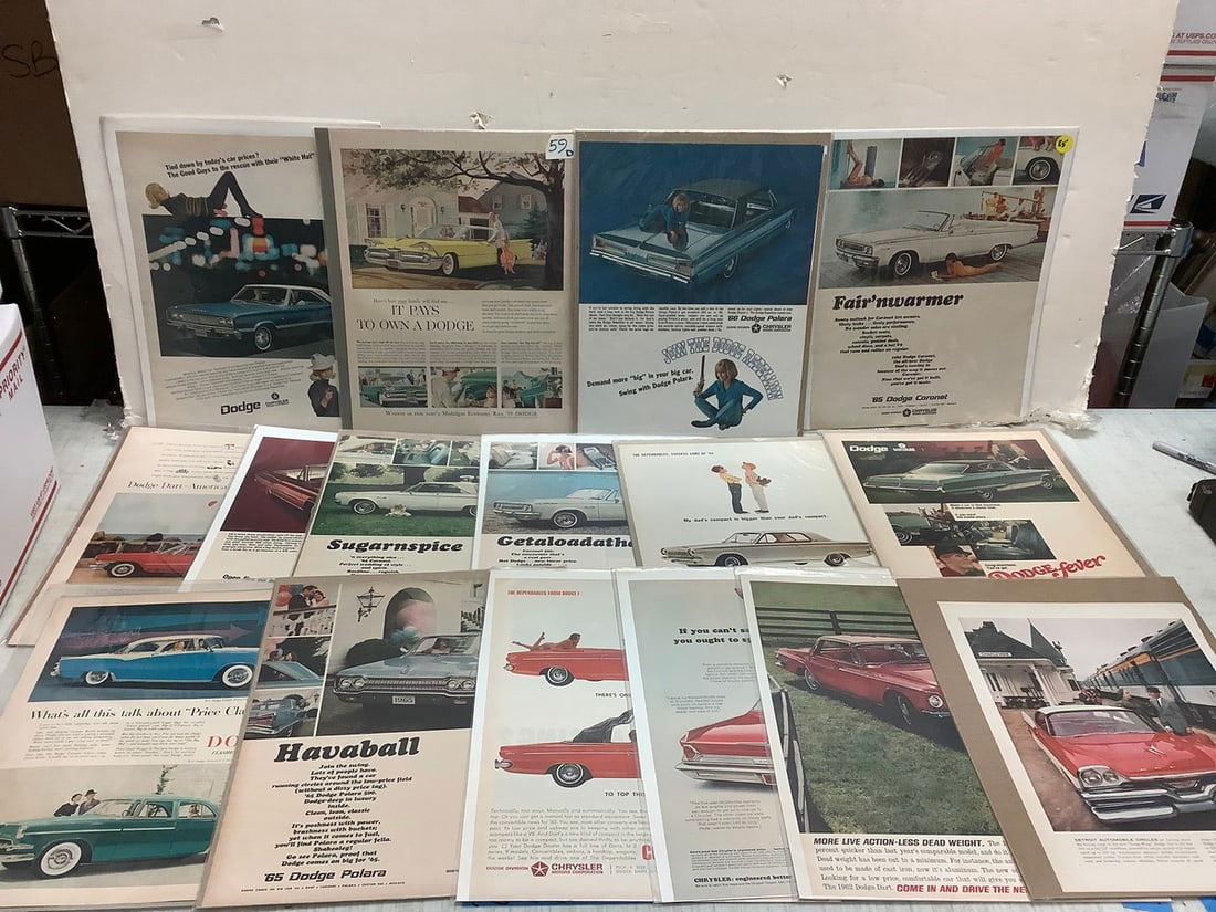Lot of vintage car advertisements (1 of 1)