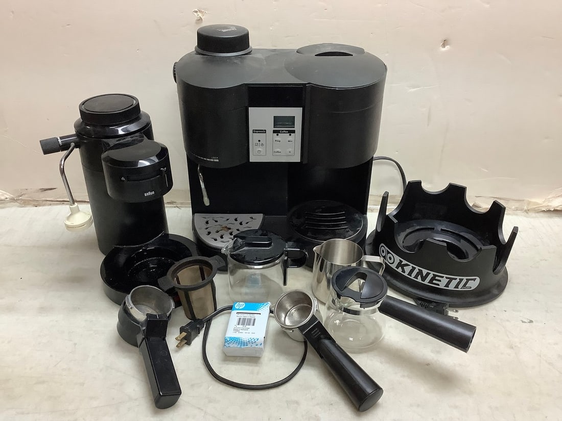 Lot of coffee makers(Braun and Krups) and accesories (tallest 14in.) (1 of 1)