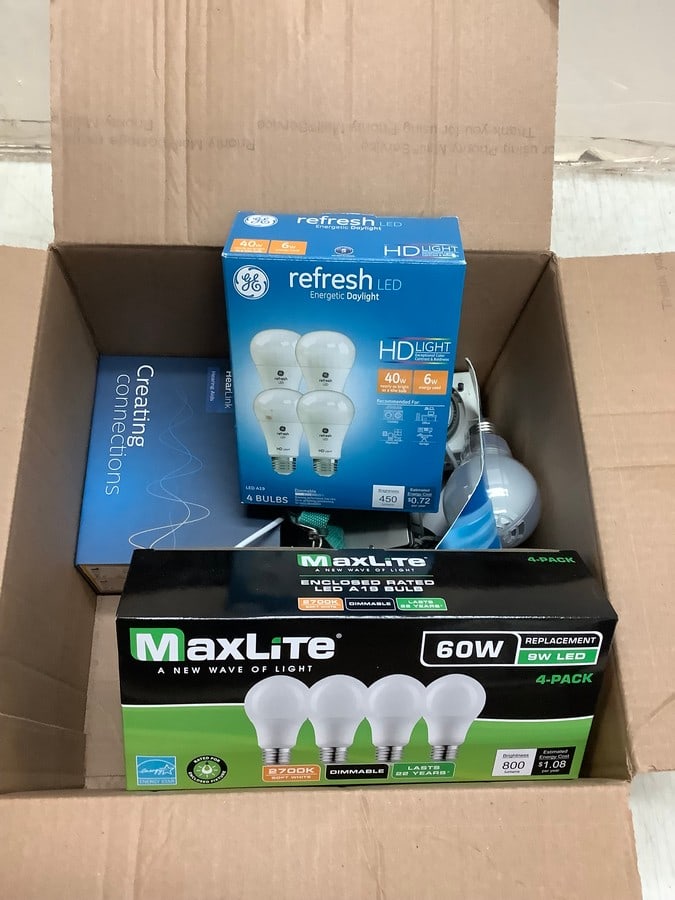 Lots of Light bulbs (60 and 40 Watt), Samsung Otter Box Accesories, Philps Hearing Aids and More (1 of 1)