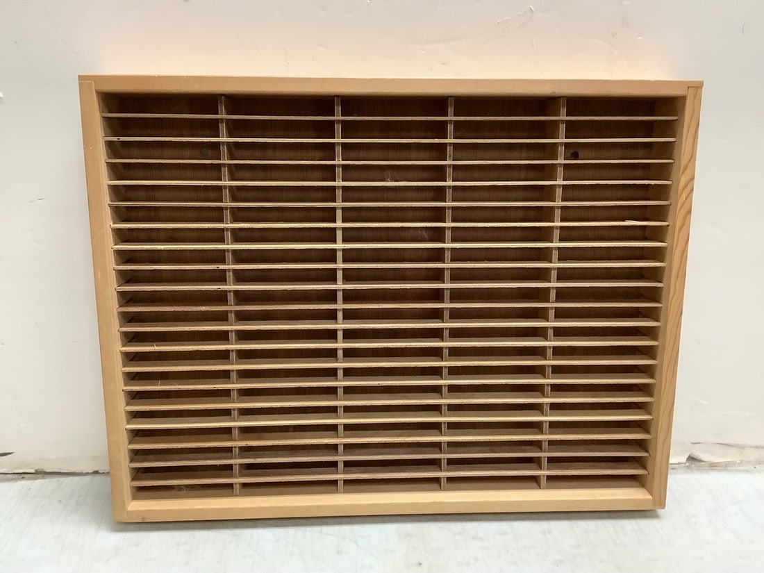 Wooden Wall Hanging Cassette Rack (18.5x24in): Wooden Wall Hanging Cassette Rack (18.5x24in)