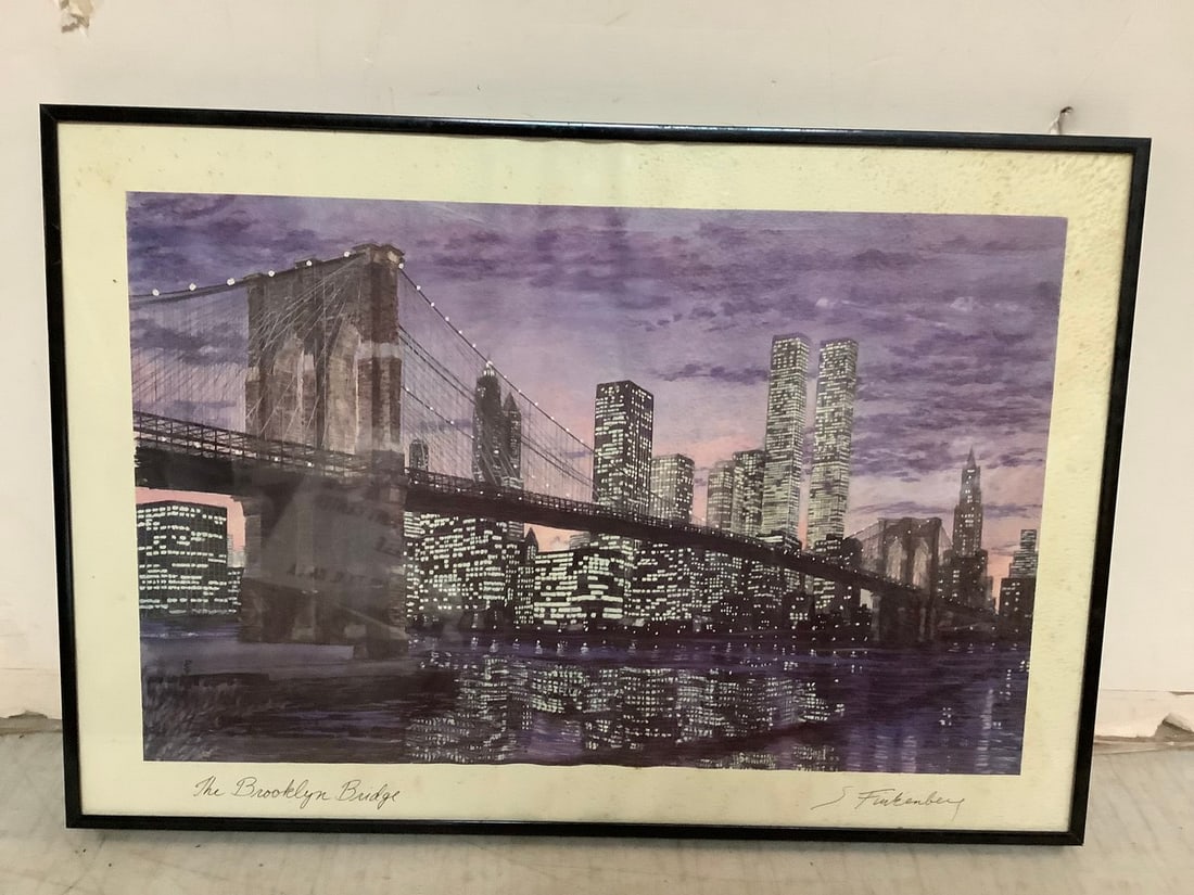 The Brooklyn Bridge framed and signed artwork(13in.x19in.) (1 of 1)