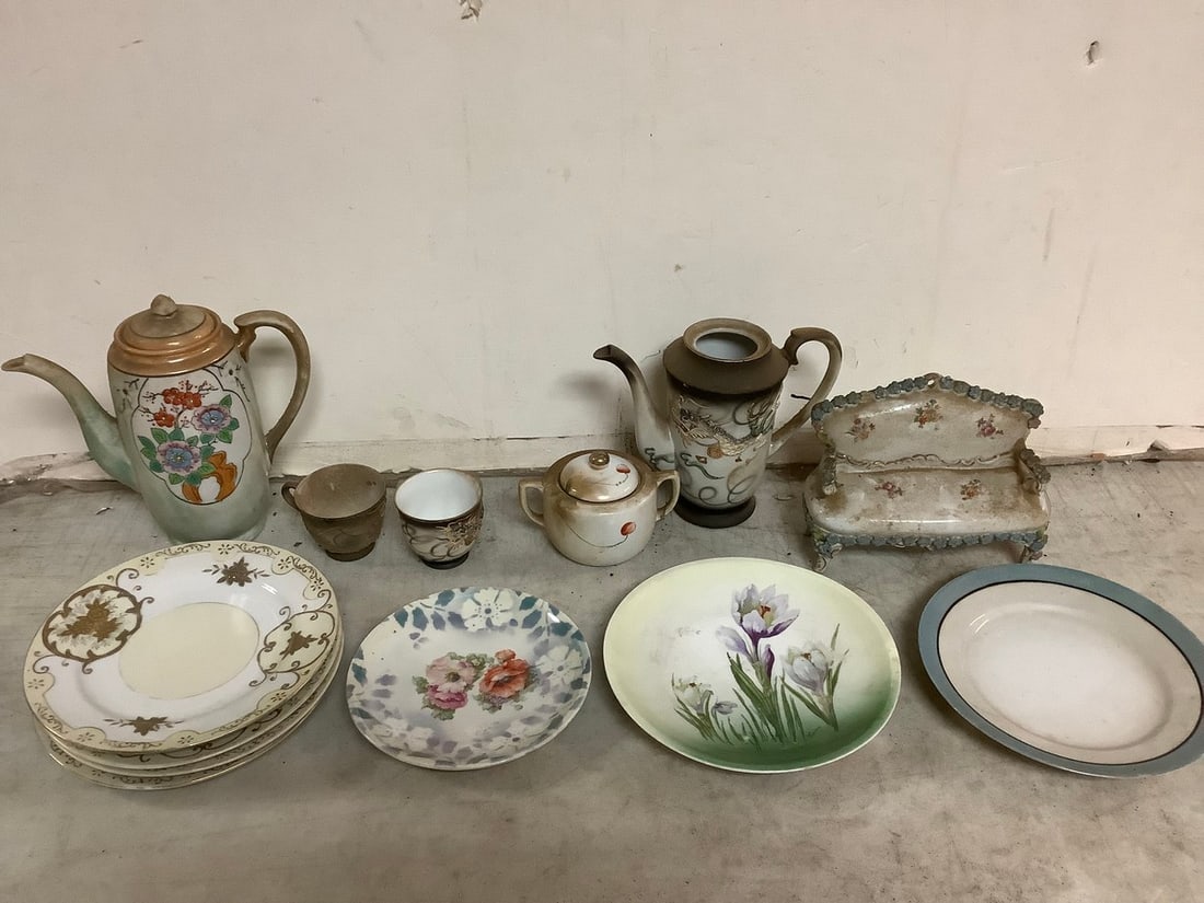 Lot of various decorative plates, pitchers, and more(tallest 8in.) (1 of 1)