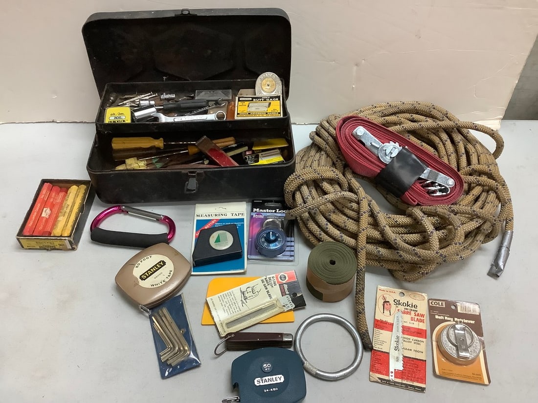 Vintage tool box and tool lot (1 of 1)