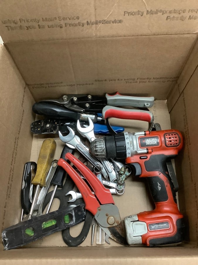 Lot of vintage tools(wrenches, Black & Decker Lithium 12V max drill) (1 of 1)