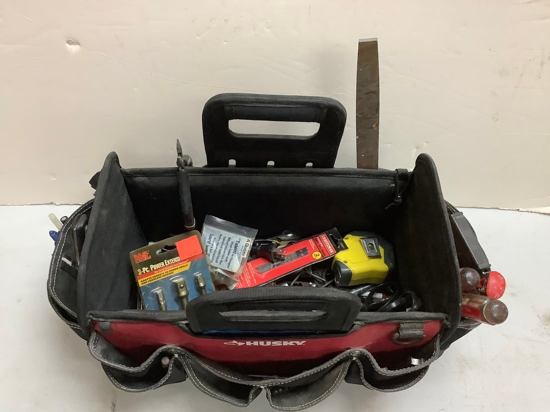 Lot of Husky tool bag filled with various tools (1 of 1)