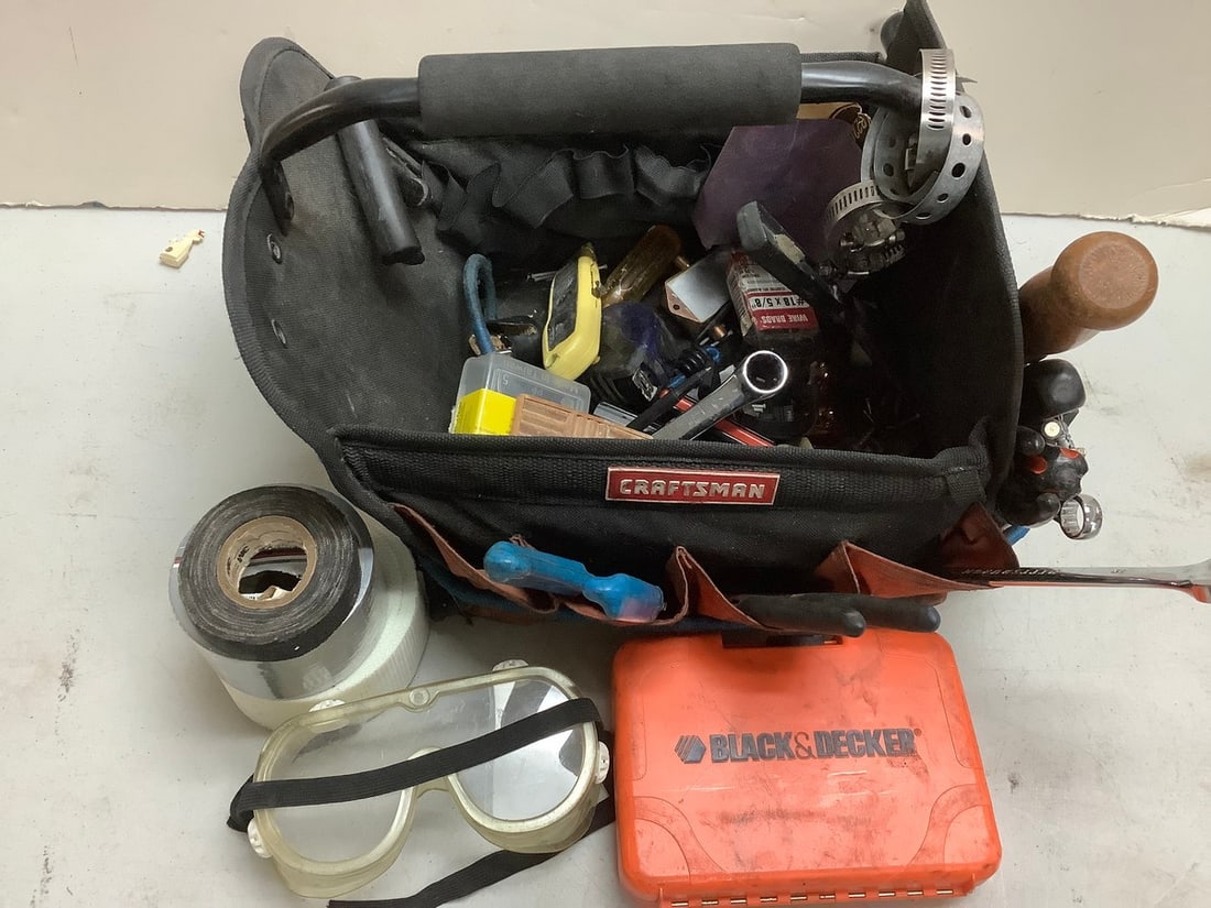Vintage Craftsman tool bag filled with tools (1 of 1)