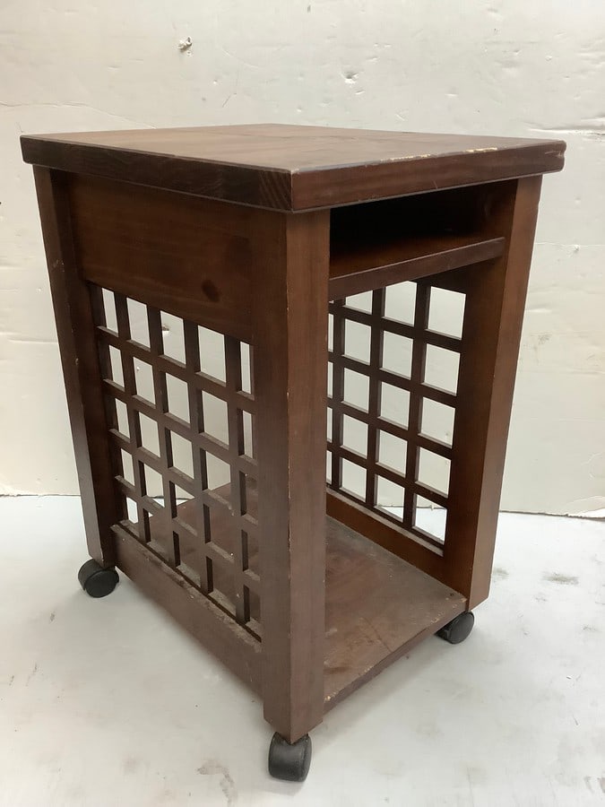 Wooden organizer with wheels(24in.x18in.x14.5in.) (1 of 1)