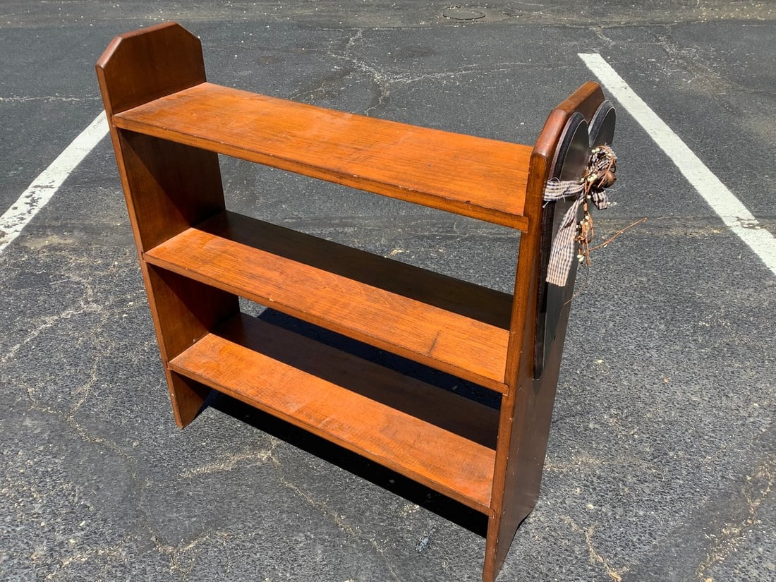 Oak Tiger Wood Standing 3 Teir Bookshelf (33x9x36 in): Oak Tiger Wood Standing 3 Teir Bookshelf (33x9x36 in)