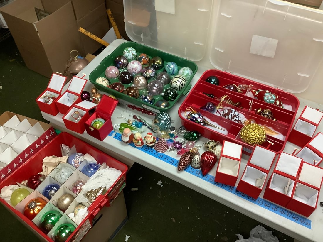Huge Lot of hand painted christmas ornaments and more (some empty boxes) (1 of 1)
