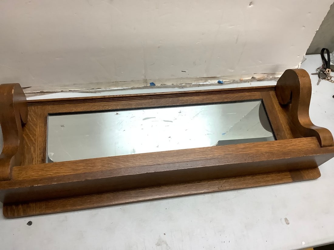Shelf with mirror 40.25in X 15.25in X 6.5in: Shelf with mirror 40.25in X 15.25in X 6.5in