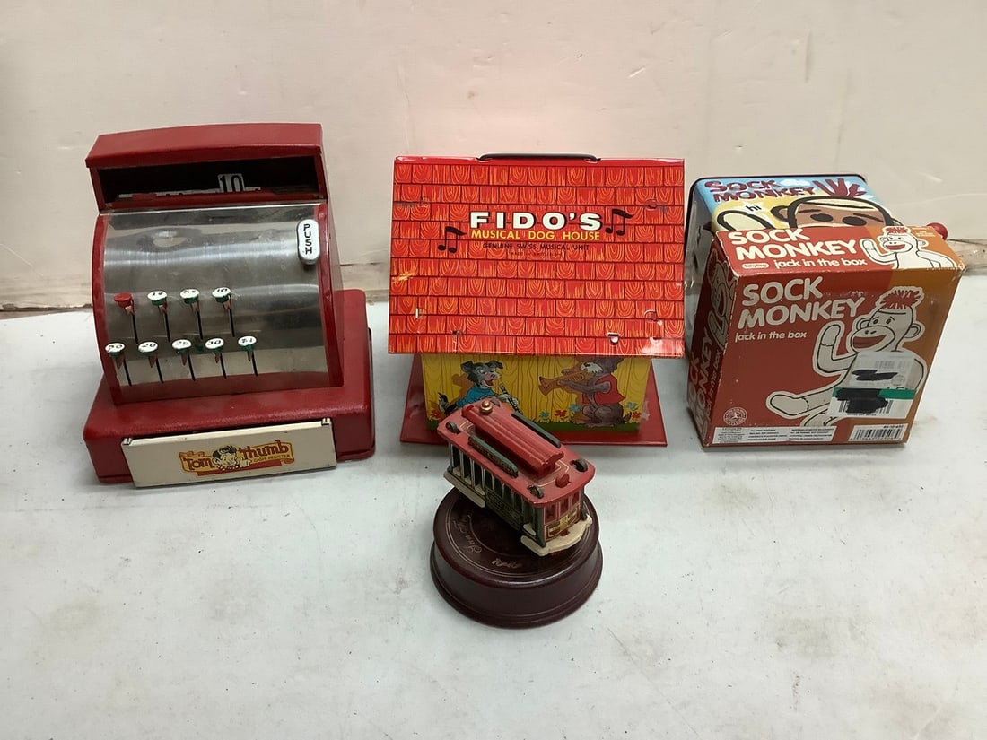 Lot of Jack in the box, cash register, and more: Lot of Jack in the box, cash register, and more