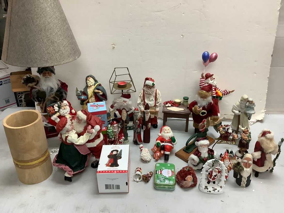 Lot of Santa Statues(Possible Dreams & more) Nutcracker, Candle Holders, Lamp (24 in) and More (1 of 1)