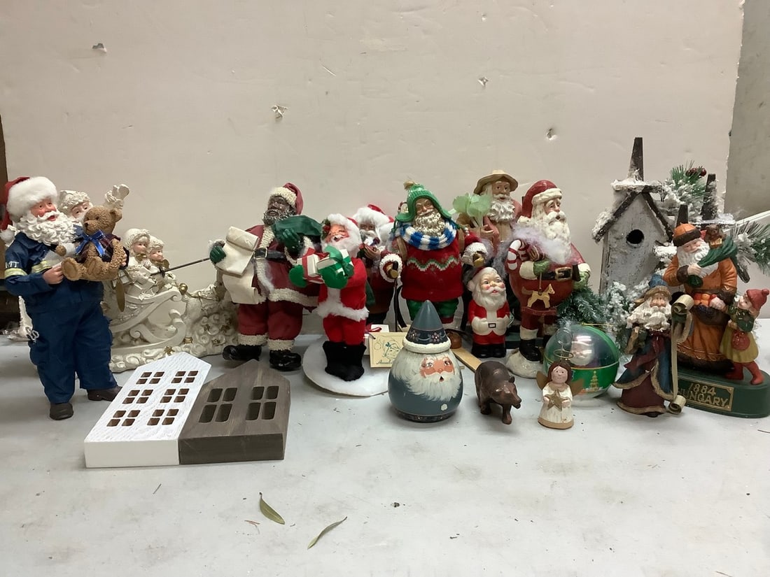 Lot of Santa Satues(G. DeBrekht, Possible Dreams, etc), Christmas Decor, Annalee Doll, and more (1 of 1)