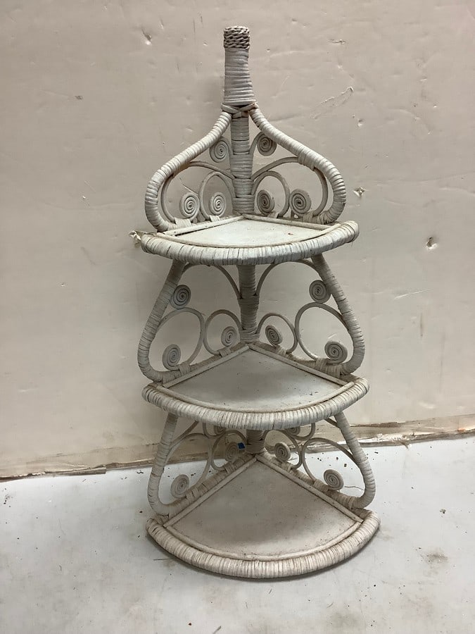 3 Shelf Wicker Corner Stand (24 in Tall) (1 of 1)