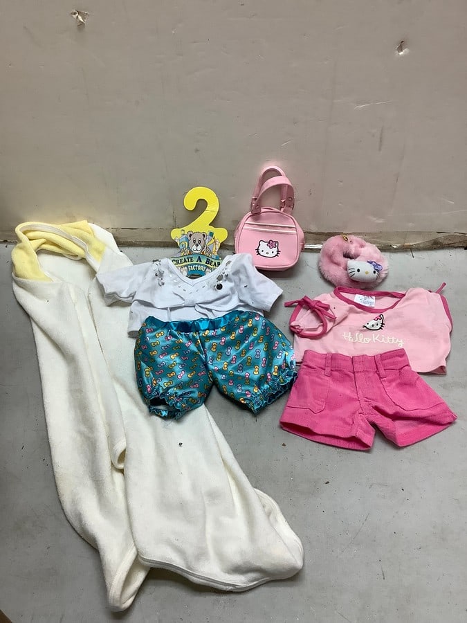 Lot of doll clothes, accesssories, and more(Hello Kitty, Build a Bear, etc.): Lot of doll clothes, accesssories, and more(Hello Kitty, Build a Bear, etc.)