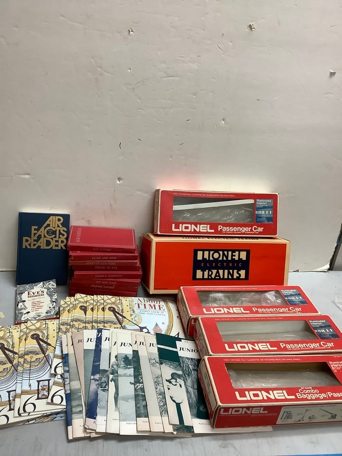 Lot of vintage books/magazines(About Time, Natural Junior History, Air Facts Reader, etc.), and (1 of 1)