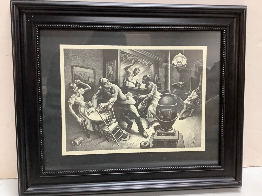 Framed black and white cartoon artwork(14.25in.x17.25in.) (1 of 1)