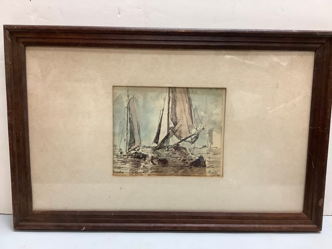 Framed boat artwork(14in.x22in.): Framed boat artwork(14in.x22in.)