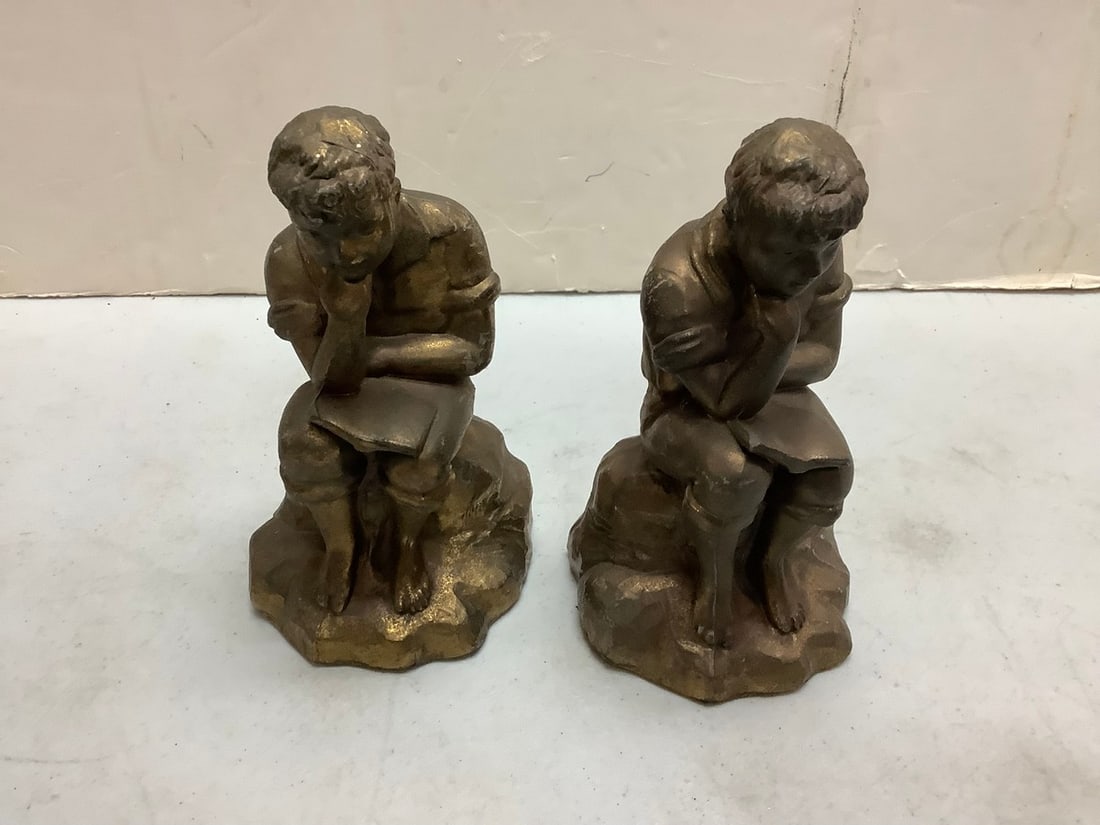 Lot of cast bronze bookends (1 of 1)