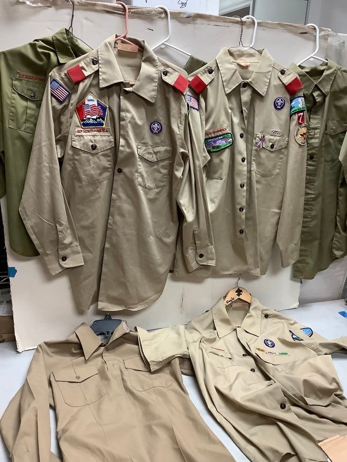 Lot of vintage Boy Scouts of America uniform shirts (1 of 1)