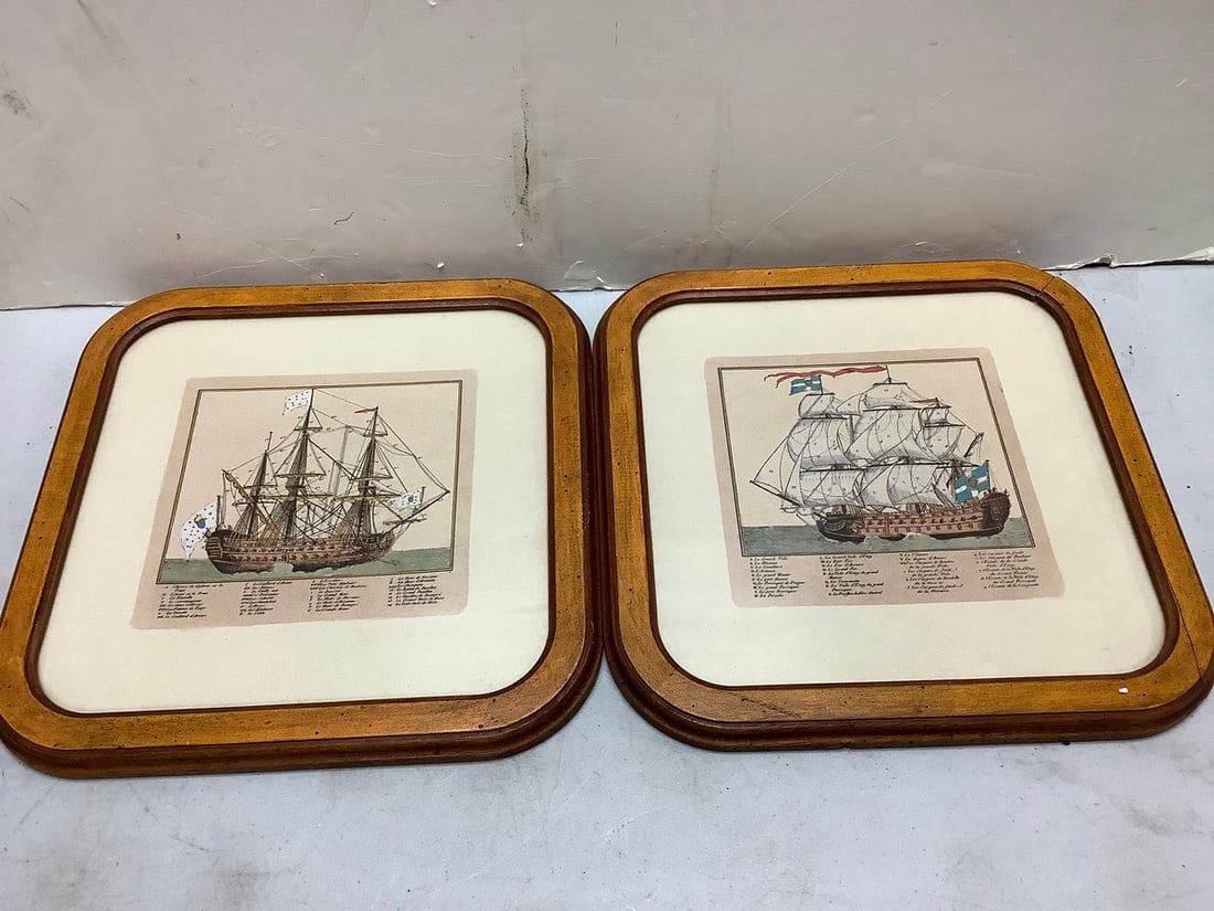 Lot of combat vessel artwork(13.5in.x13.5in.): Lot of combat vessel artwork(13.5in.x13.5in.)