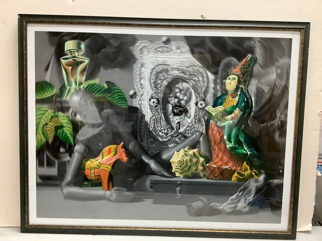 Framed abstract artwork(29in.x37.5in.) (1 of 1)