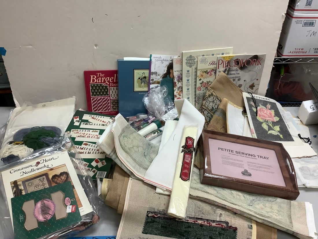 Lot of Sudberry House petite serving tray, craft magazines, and more (1 of 1)