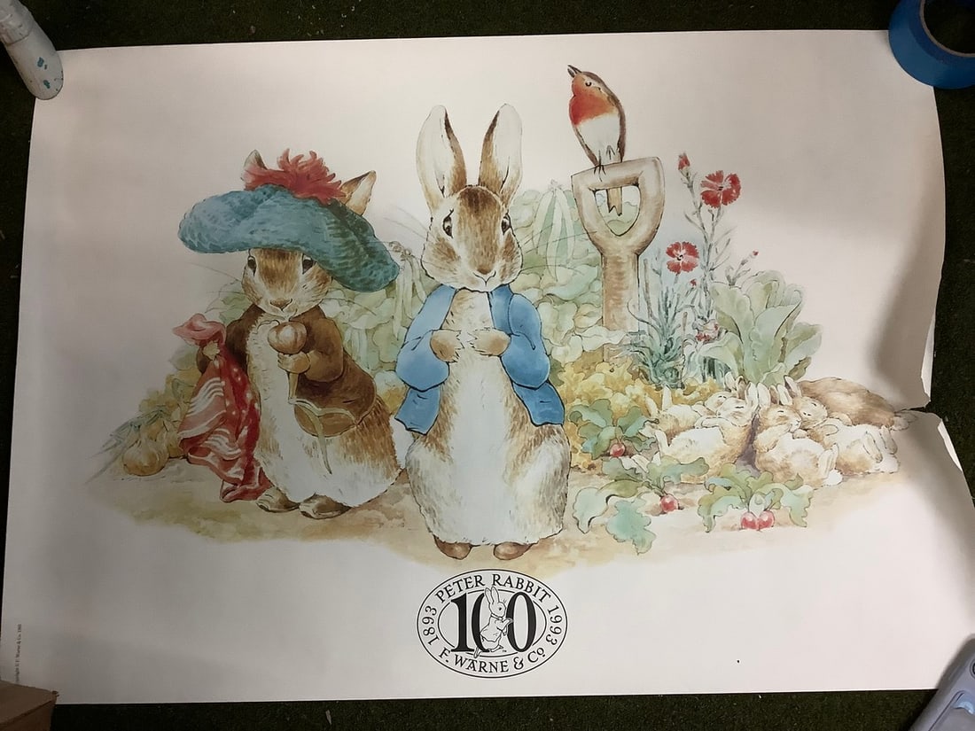 Peter Rabbit 100th year anniversary poster(23.5in.x33in.,slight tear) (1 of 1)
