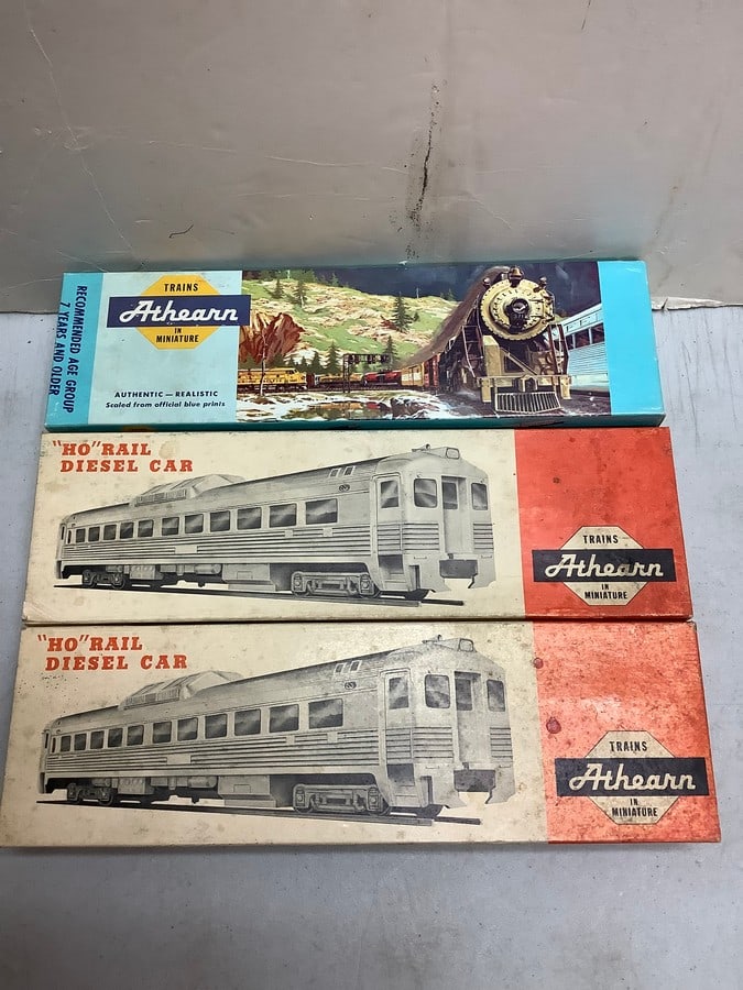 Lot of vintage tin containers, grooming supplies in case, wooden boxes with slides, and more (1 of 1)