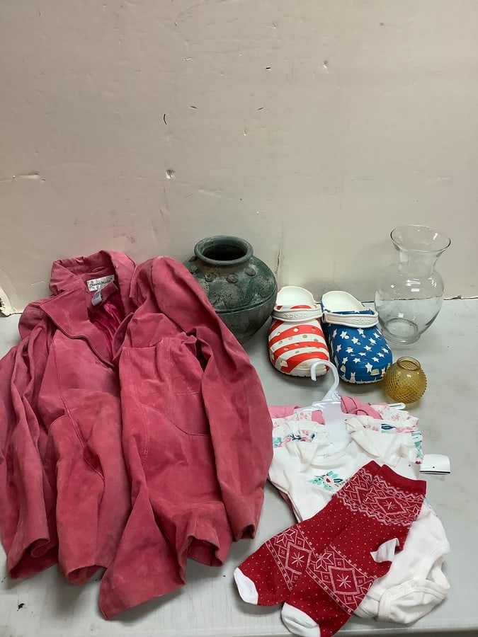 Lot of McCoy mugs,vintage framed black and white photograph(about 10in.x12in.,1995) , Man of La: Lot of McCoy mugs,vintage framed black and white photograph(about 10in.x12in.,1995) , Man of La Mencha 1973 ceramic boot, and more