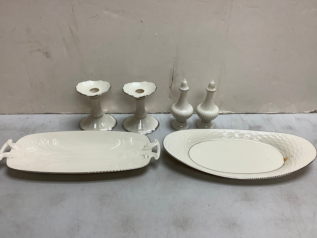 Lot of Lenox candleholders, salt/pepper shakers(5.5in.tall), and more (1 of 1)